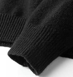 Men's Autumn Winter Knit Sweater Hooded Solid Color Loose Fit Button Pullover 100% Cotton Breathable Quick Dry Anti-Pilling ODM - Product Image 5