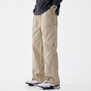 Men's Workwear Casual <b>Pants</b> Summer New Loose Straight Outdoor Sports Trousers with Drawstring Cargo Mens <b>Pants</b> - Product Image 3