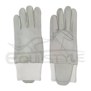 Gants de travail de sécurité pour la construction, gants de protection en cuir blanc uni de haute qualité, gants en cuir avec logo personnalisé en gros - Product Image 1