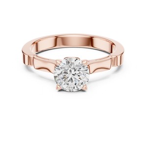 Bague de fiançailles et de mariage solitaire en diamant de laboratoire 1-3 carats, taille ronde, à quatre griffes, moderne, en or 18K/14K/10K et argent 925 - Product Image 5