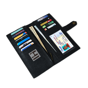 Tendance femmes mode occidentale véritable cuir de vachette RFID portefeuille Logo personnalisable conception à trois volets aimant rabat porte-cartes - Product Image 5