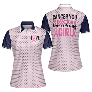 Camiseta Polo de Concienciación sobre el Cáncer de Mama de Polinesia, Camisetas Polo Personalizadas de Manga Corta con Botones, Venta Directa - Product Image 5