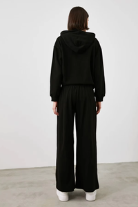 Ensemble de survêtement deux pièces de haute qualité pour femme : sweat à capuche et pantalon de jogging taille haute, idéal pour le sport et la course en hiver - Product Image 5
