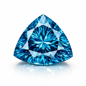 Moissanite bleue taille trillon 2 carats en gros |   Diamant de laboratoire couleur D VVS1 avec éclat brillant - Product Image 1