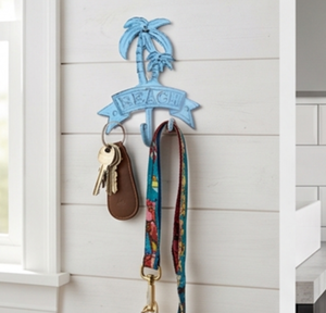 Premium Sky Blue Palm Tree Design Metal Bathroom <b>Hooks</b> With Stylish Finished Perfect For Home Storage and Towel Organization - Product Image 6