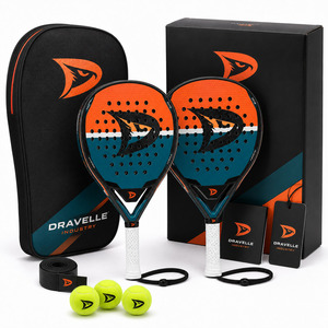 Raqueta de Pádel Profesional de Fibra de Carbono 12K, Fabricante de Raquetas de Pádel con Logotipo Personalizado, Forma de Diamante, Color Verde Azulado y Naranja, Raqueta de Pádel de Alta Potencia para Torneos - Product Image 5