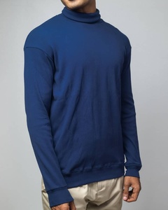 Factory Wholesale <b>Men</b>’s Long Sleeve T-<b>Shirt</b> Ribbed Turtleneck OEM Custom Logo Multicolor High-Quality Cotton/Poly Blend 220 GSM - Product Image 4