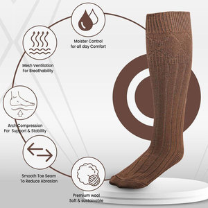 2026 <b>Mens</b> Scottish Highland Kilt Hose <b>Socks</b> Traditional Wool Blend <b>Long</b> Length Ribbed Design Comfortable <b>Socks</b> Wholesale - Product Image 3