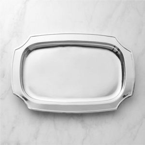 Luxury Stainless Steel Serving Tray with Handles <b>Rectangular</b> Metal Food Tray <b>Mirror</b> Polished Decorative Hotel Wholesale Platter - Product Image 3