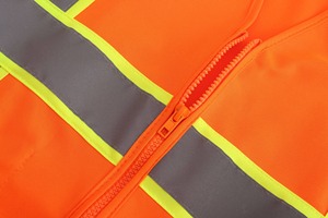 เสื้อกั๊กนิรภัยสะท้อนแสงสำหรับผู้ชาย สีส้ม สำหรับงานก่อสร้าง - Product Image 6