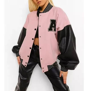 Chaqueta Varsity de Lona Personalizada de Alta Calidad para Mujer con Forro de Lana, Resistente al Viento, Colores y Tallas Personalizables - Precio Económico - Product Image 1