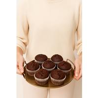 Plateau de service rond en métal moderne avec compartiments pour bonbons, fruits secs, chocolats, idéal pour la présentation à la maison, les fêtes, les hôtels et les buffets