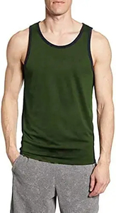 Débardeurs homme personnalisés à prix avantageux, coupe musclée, unis, sans manches, pour entraînement, 100% coton. - Product Image 3