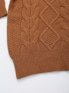 Suéter de Punto Argyle con Cuello Redondo para Mujer, Manga Larga, Informal, para Invierno, 100% Acrílico, Antipilling, Grosor Estándar - Product Image 4
