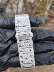 Reloj Automático de Lujo para Hombre, Cuadrado, de Acero Inoxidable, con Esfera de Diamantes y Brazalete, Cristal de Zafiro de 39 mm, Visualización de Fecha Analógica - Product Image 3