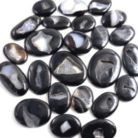 2024 qualité supérieure 100% naturel noir Agate Druzy pierres précieuses en vrac à la main en forme de poire Cabochon guérison cristal noir Druzy