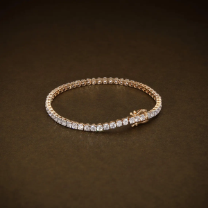 Bracelet tennis de luxe en diamants de laboratoire, taille brillant rond, diamants VVS2, bracelet classique en ligne de diamants, bijoux fins élégants - Product Image 2