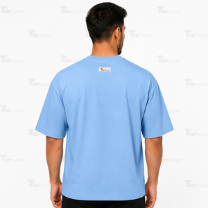 เสื้อยืดโอเวอร์ไซส์ลายกราฟิกสำหรับผู้ชาย ผ้าฝ้ายพิมพ์ลายได้ คอกลม แขนสั้น ทรงหลวม ไหล่ตก - Product Image 5
