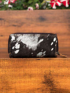 Vrais portefeuilles en cuir de fourrure métallique véritable faits à la main vente chaude multi-usages embrayages de style vintage uniques pour femmes pour des usages quotidiens - Product Image 2