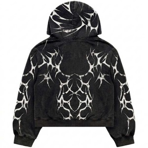 Sweat-shirt à capuche unisexe jaune coupe oversize avec impression par sublimation, poche, style décontracté, tricoté en molleton bouclette, orné de strass, idéal pour l'automne - Product Image 5