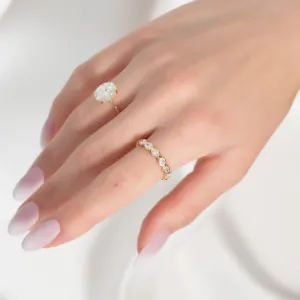 Velmiquea Oval East West Bezel Lab Grown <b>Diamond</b> Eternity <b>Ring</b> IGI Certified - Product Image 2