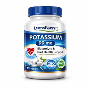 Cápsulas de Potasio 99mg, Soporte Antioxidante y Electrolítico para la Salud del Corazón, Fabricante OEM de Marca Privada con GMP - Product Image 1