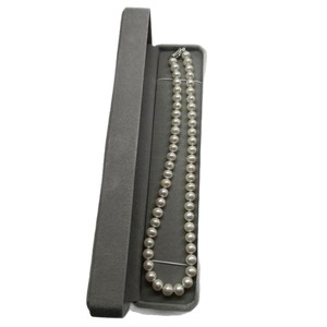 Collier de perles d'eau douce sans pépins de 8-9 mm avec fermoir argenté, forte brillance, petites imperfections - Meilleure chaîne complète pour la fête des mères - Product Image 5