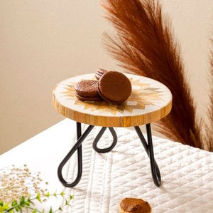 Terrazzo Cake <b>Stand</b> with Metal Legs – Modern Dessert Display <b>Stand</b> for <b>Cupcakes</b>, Pastries & Table Decor - Product Image 1