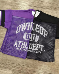 Camisetas Unisex de Verano Estilo Urbano con Logo Personalizado, 100% Algodón, Corte Cuadrado, Camisetas de Fútbol con Malla Estampada para Hombre - Product Image 4