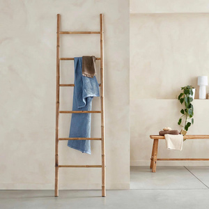 Custom Size <b>Bamboo</b> Bathroom <b>Towel</b> Rack Holder Stand Coastal <b>bamboo</b> ladder for throws <b>Rail</b> Ladder for Clothes Storage - Product Image 4
