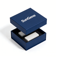 Boîte cadeau pliante en carton rigide noir personnalisée de luxe SunGene, fermeture magnétique, laminage mat, dorure à chaud
