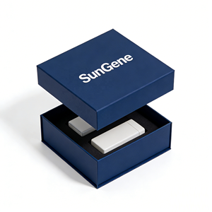 Boîte Cadeau Pliante de Luxe Personnalisée SunGene en Carton Rigide Noir avec Fermeture Magnétique, Lamination Mate, Recyclable pour - Product Image 1