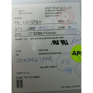 1 ล็อต จำนวน 431 ชิ้น Tyco Electronics 1367073-1 I/O - อุปกรณ์และอะไหล่เซมิคอนดักเตอร์ระดับโลกที่เชื่อถือได้ - Product Image 1