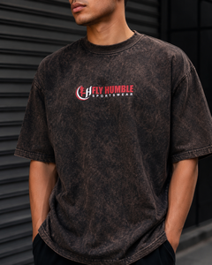 เสื้อยืดโอเวอร์ไซส์ผู้ชาย FLY HAMBLE ผ้าฝ้าย แขนสั้น คอโอ ทรงลำลอง พิมพ์ลายโลโก้ด้านหน้า ขายส่ง - Product Image 5
