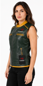 El mejor chaleco de cuero para mujer con forro suave, costuras duraderas, bolsillos prácticos y un ajuste atemporal para montar a caballo, viajar y uso casual. - Product Image 3