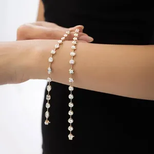 Pulsera de tenis vintage TISHYA DIAMOND para mujer, con diamantes simulados de corte redondo cultivados en laboratorio de 8 quilates, chapada en oro amarillo de 14 quilates - Product Image 3