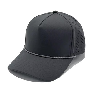 Casquettes de baseball 5 panneaux vierges perforées avec logo brodé personnalisé, chapeau de golf avec cordon pour homme et femme, fabrication vietnamienne - Product Image 1