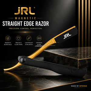 Navaja de Afeitar Magnética de Alta Calidad JRL con Hoja de Acero Inoxidable y Mango de Bambú/Madera para Uso Profesional de Barberos - Product Image 1