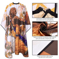 IKZARSA LeBron James Lakers Cape de coiffure professionnelle imprimée en polyester antistatique résistante à l'eau confortable et réglable