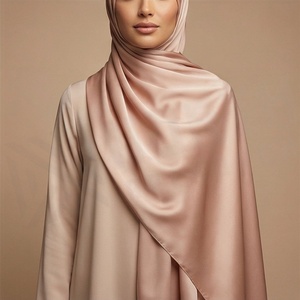 Women Solid Color Silk Satin Shawl Daily Wear Elegant Soft Fabric <b>Scarf</b> for Ethnic Style - Product Image 4