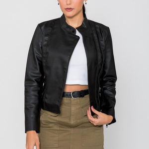 Veste d'hiver en cuir de vache véritable pour femme, texture douce, idéale pour les tenues de tous les jours - Product Image 6
