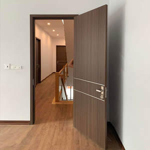 ประตูไม้ภายในสไตล์มินิมอลร่วมสมัย ดีไซน์เรียบหรู ขนาด 800x2100 มม. แบบผลัก-ดึง กันน้ำ สำหรับประตูทางเข้า - Product Image 4