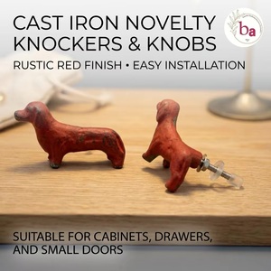 Ba Cast Iron Dog Shape Modern Cabinet Knob Novelty Handle for Dresser Wardrobe Bathroom Living Room Easy Installation - Product Image 3
