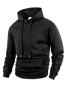 Sweat-shirt à capuche bleu marine pour homme, coupe classique, en molleton de coton, pull décontracté avec poche, vêtement d'automne 2027 - Product Image 3