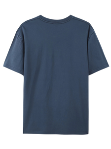 เสื้อยืดลำลองผู้ชาย ผ้าฝ้าย 100% คอกลม แขนสั้น ใส่ได้ทุกฤดู ดูแลรักษาง่าย ซักได้ สีพื้น ทรงหลวม ไซส์ใหญ่ - Product Image 2