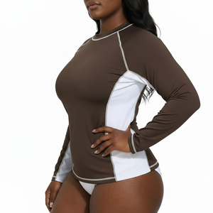 Traje de Surf de Dos Piezas para Mujer, Talla Grande, Traje de Baño de Manga Larga, Protección Solar, Traje de Buceo - Product Image 2