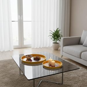 Plateau en métal de haute qualité avec impression Pichwai, finition lisse et base robuste pour la décoration intérieure et les usages religieux - Product Image 3