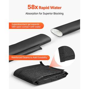 Lot de 4 sacs de sable sans sable de 5 x 0,7 pieds, barrière anti-inondation, sacs absorbants pour la prévention des inondations, sécurité de l'eau à domicile - Product Image 3