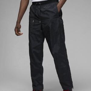 Men's Premium Sport Casual High Waist Windbreaker Side Stripe Track Pants Oxford Corduroy Fabric Bottom Zip Closure Drawstring - Product Image 1