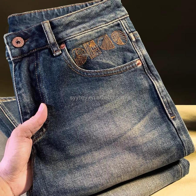 Conical Jeans Men's Tight Fitting Customized Jeans Men's Ripped Denim Men's Jeans Pants Wholesale